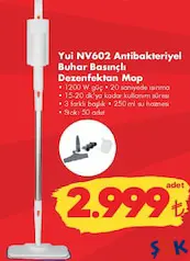 YUİ NV602 ANTİBAKTERİYEL BUHARLI BASINÇLI DEZENFEKTAN MOP YUİ NV602 ANTİBAKTERİYEL BUHARLI BASINÇLI DEZENFEKTAN MOP